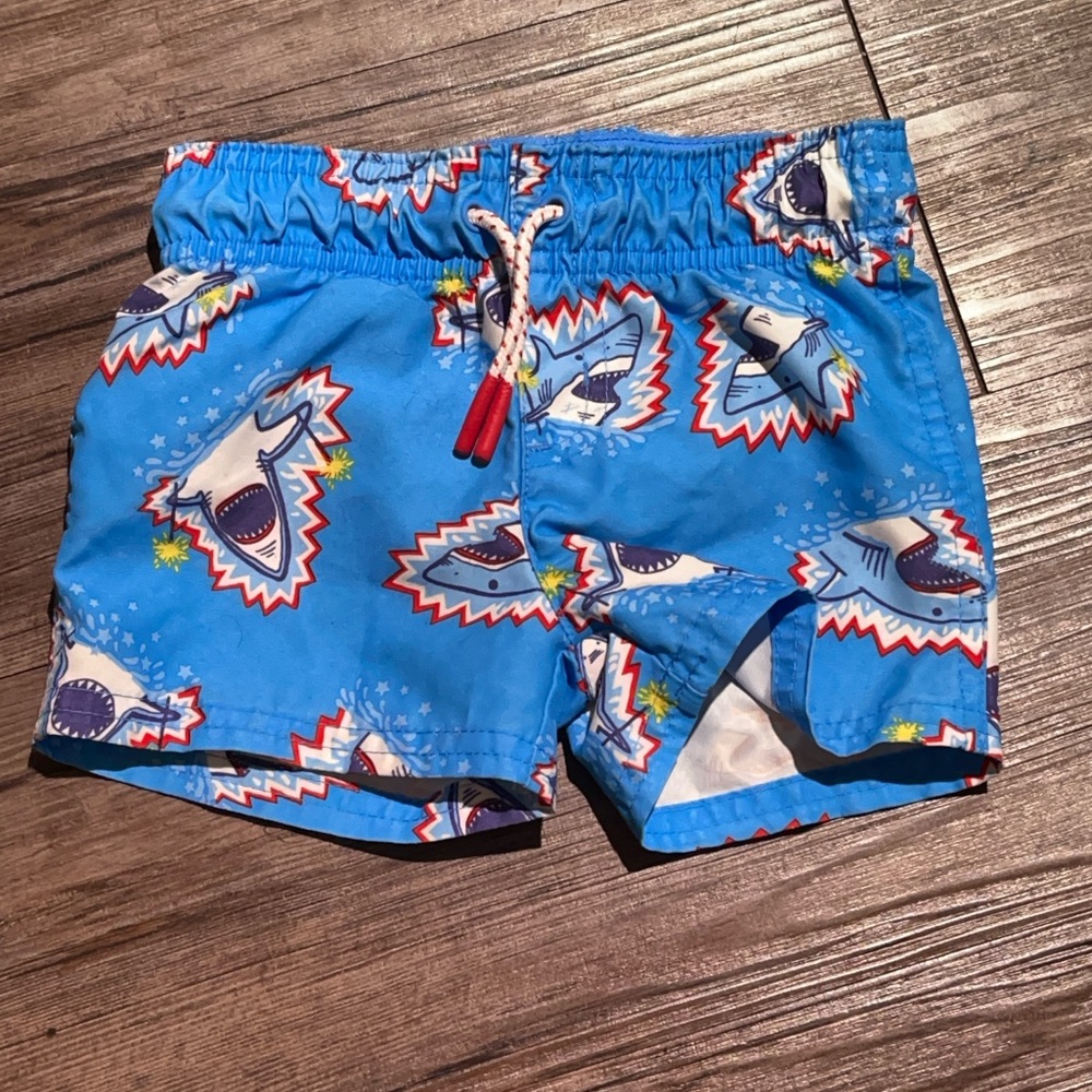 🛹 3 for $10
Blue Shark Swim Trunks